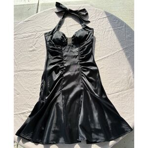 Morgan & Co Y2K Black Halter Dress Size 5/6